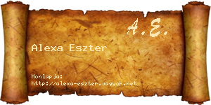 Alexa Eszter névjegykártya